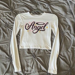 Fashion Nova Cropped “Angel” Long Sleeve Top!